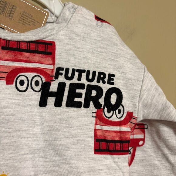Kit + Pearl Baby Boy Girl Unisex Future Hero Firefighter Two Piece Set 12M - Picture 4 of 7